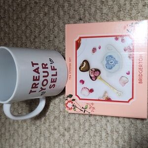 Bridgerton Tea Set with Gold and Blue Accents With Mug